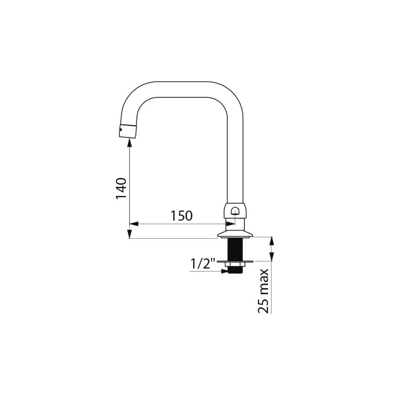 1306T1 Поворотный излив-трубка DELABIE  - Вид №1
