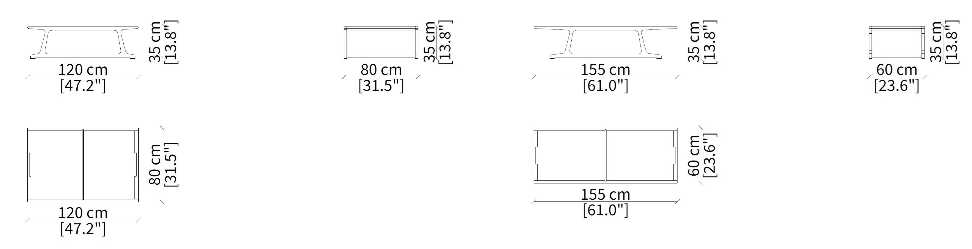 Прямоугольный низкий журнальный столик из керамогранита Frigerio Archè ARCH-00068572 - Вид №6