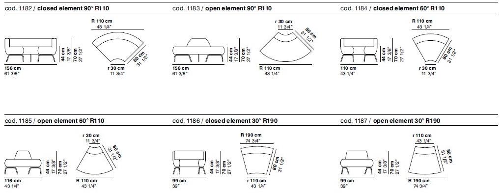 La Cividina Модульный диван из ткани Couchette sun-id-1468081 - Вид №9