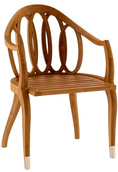 ASTELLO Садовый стул из тика с подлокотниками Tulipe Tu.sf1.l1 - Вид №1