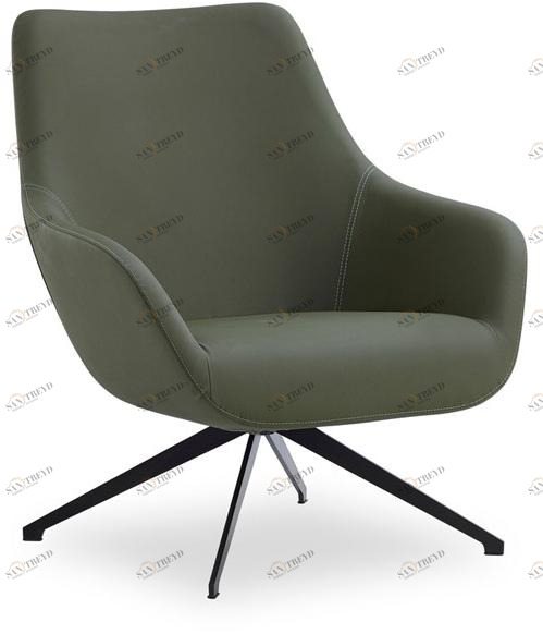 B&T Design Кресло на козелке в коже с подлокотниками Lamy sun-id-1395950