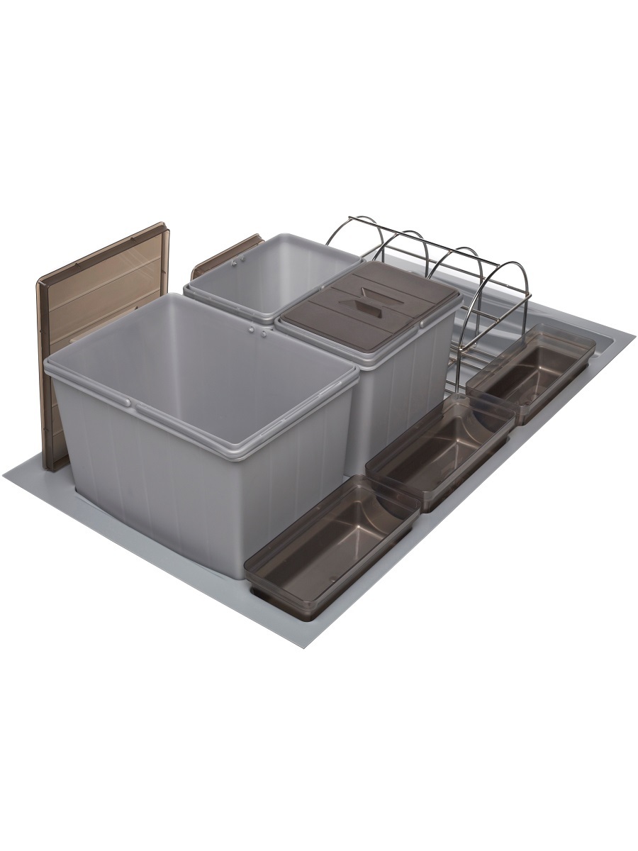 Система сортировки мусора Omega Duet 900/24/3 Metallic Grey NAVAKO 10312 - Вид №2