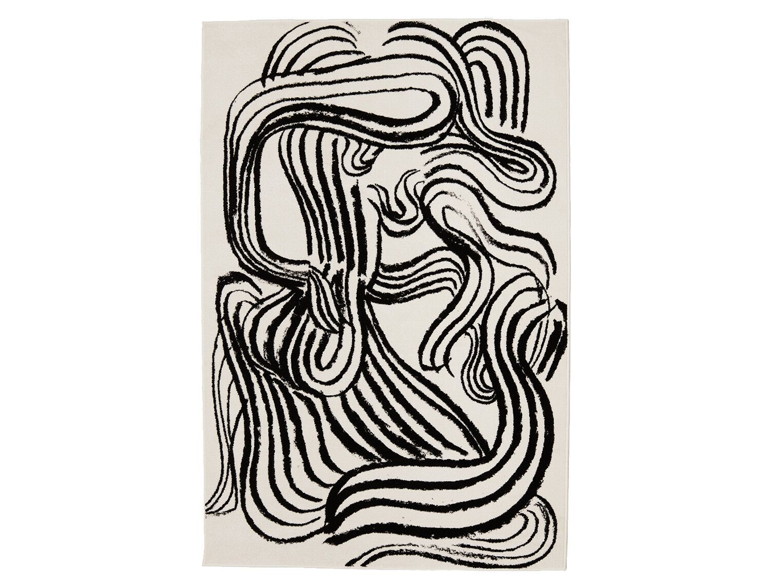 Прямоугольный полипропиленовый ковер на заказ DIZA THE KISS (BLACK & WHITE) ARCH-00004393