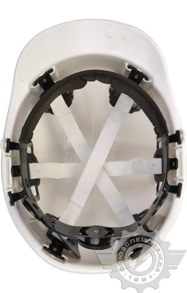 59328 Каска строительная с храповым механизмом белая  Средства защиты головы размер Спецодежда  - Вид №1