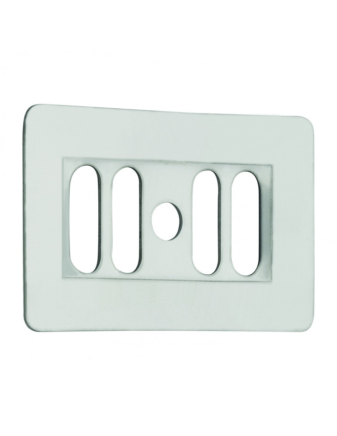 061800 000 00  Решетка перелива прямоугольная для мойки из керамогранита, 38 x 62 мм, нержавеющая сталь Valentin Сталь 