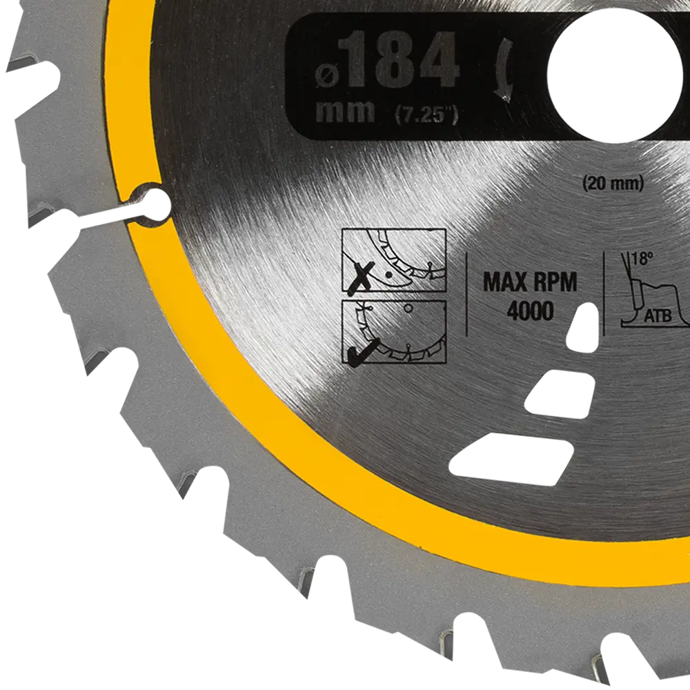 Диск пильный по дереву с гвоздями 184х20 мм DeWalt DT1951, 24 Т 82251931 STLM-2137385  - Вид №1