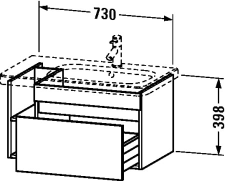 DS639309191 Тумбочка подвесная DuraStyle #DS6393 730 x 448 мм Серо-коричневый декор Duravit - Вид №1