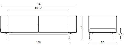 Diemme 3-х местный тканевый диван Bread sun-id-1383192 - Вид №4