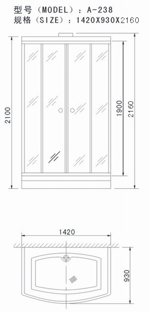 A-238 Душевая кабина Appollo A Santreyd - Вид №1