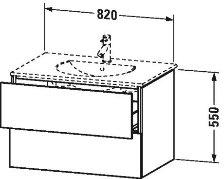LC626202222 Тумбочка подвесная L-Cube #LC6262 820 x 534 мм Белый глянцевый декор Duravit - Вид №1