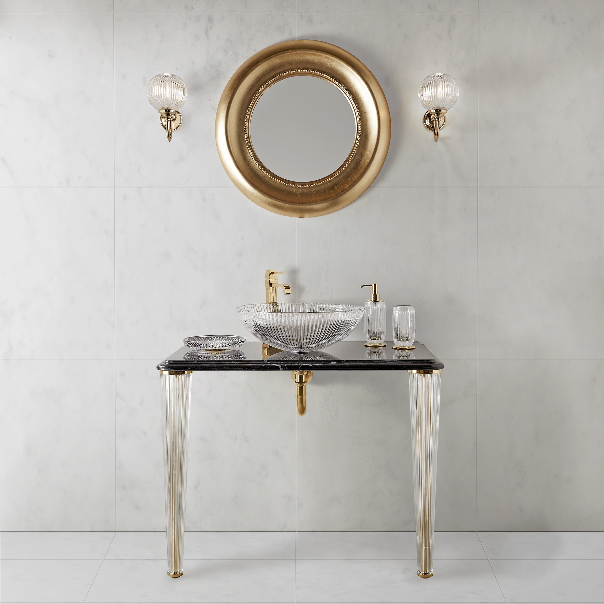 EL3090-1GD 3SC ELEGANCE Composition Console, Зеркало, 2 аппликации Classico Treesseci 3SC