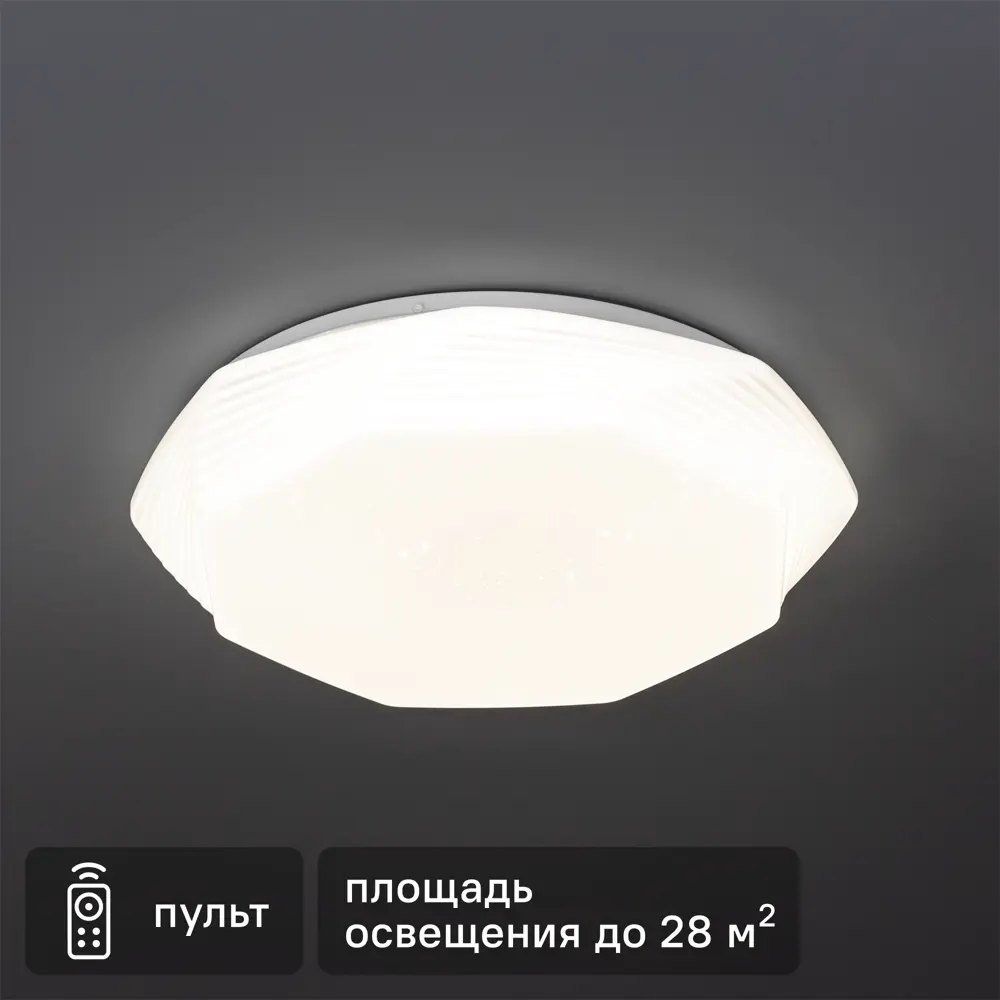 Светильник настенно-потолочный светодиодный диммируемый Ritter Mira 52211 9 с д/у 72 Вт 28 м² 2700К-6500К цвет белый 84428306 STLM-2177717 