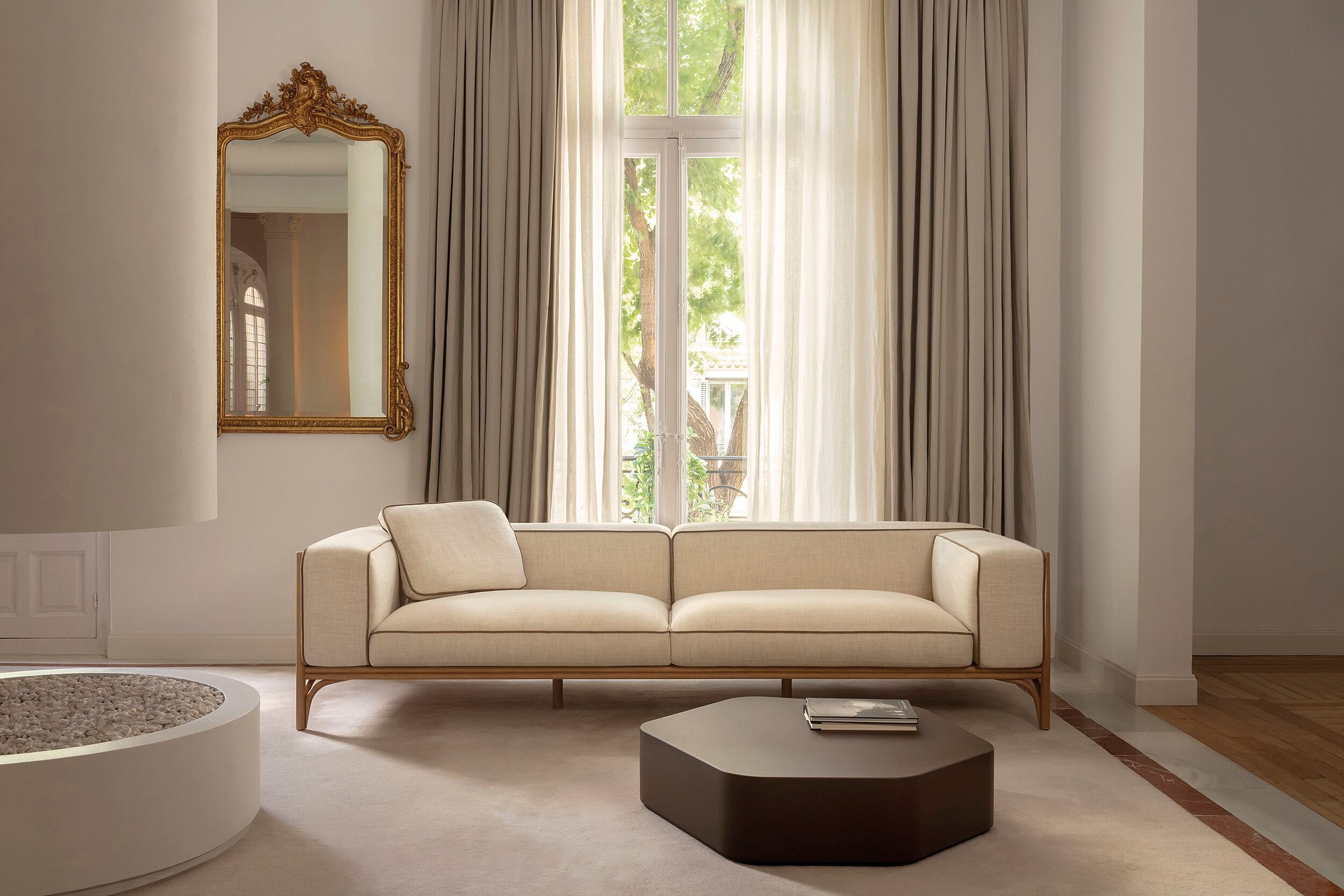 3-местный диван из ткани и ротанга EXPORMIM Cadenza ARCH-00138945 - Вид №2