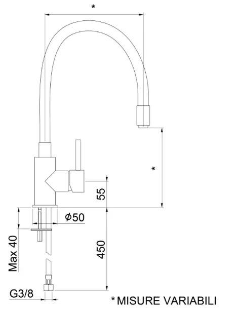 VP920602564 Смеситель для кухни , хром Webert Viper - Вид №1