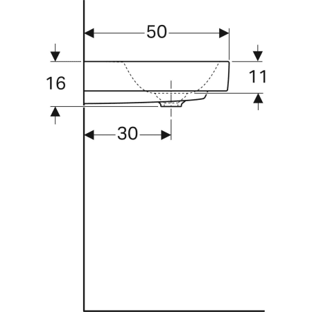 500.549.01.1 Раковина Geberit Citterio с полкой Geberit  - Вид №19