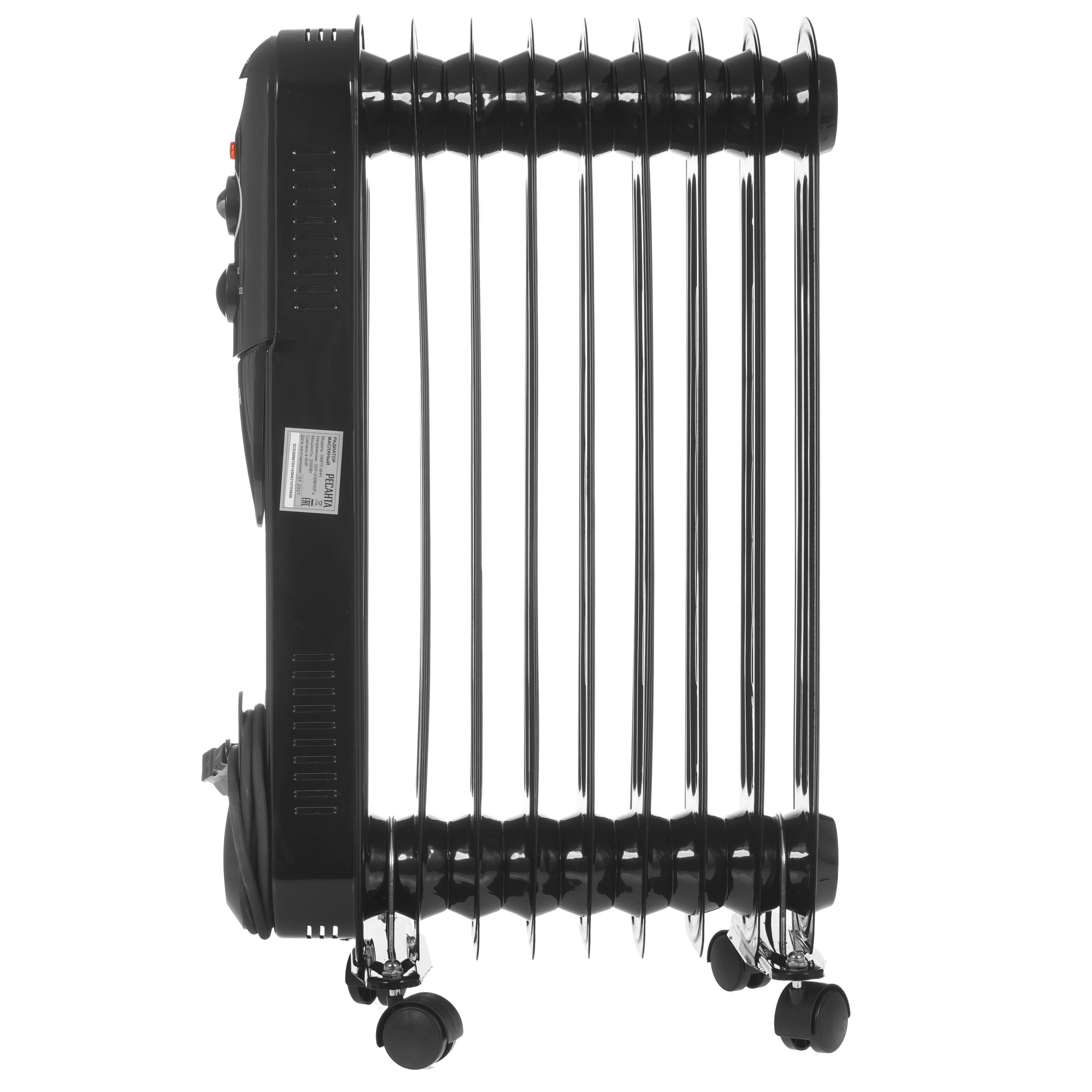 8194833 Масляный обогреватель Ресанта ОМПТ-9НЧ черный STDN-0012982 - Вид №2