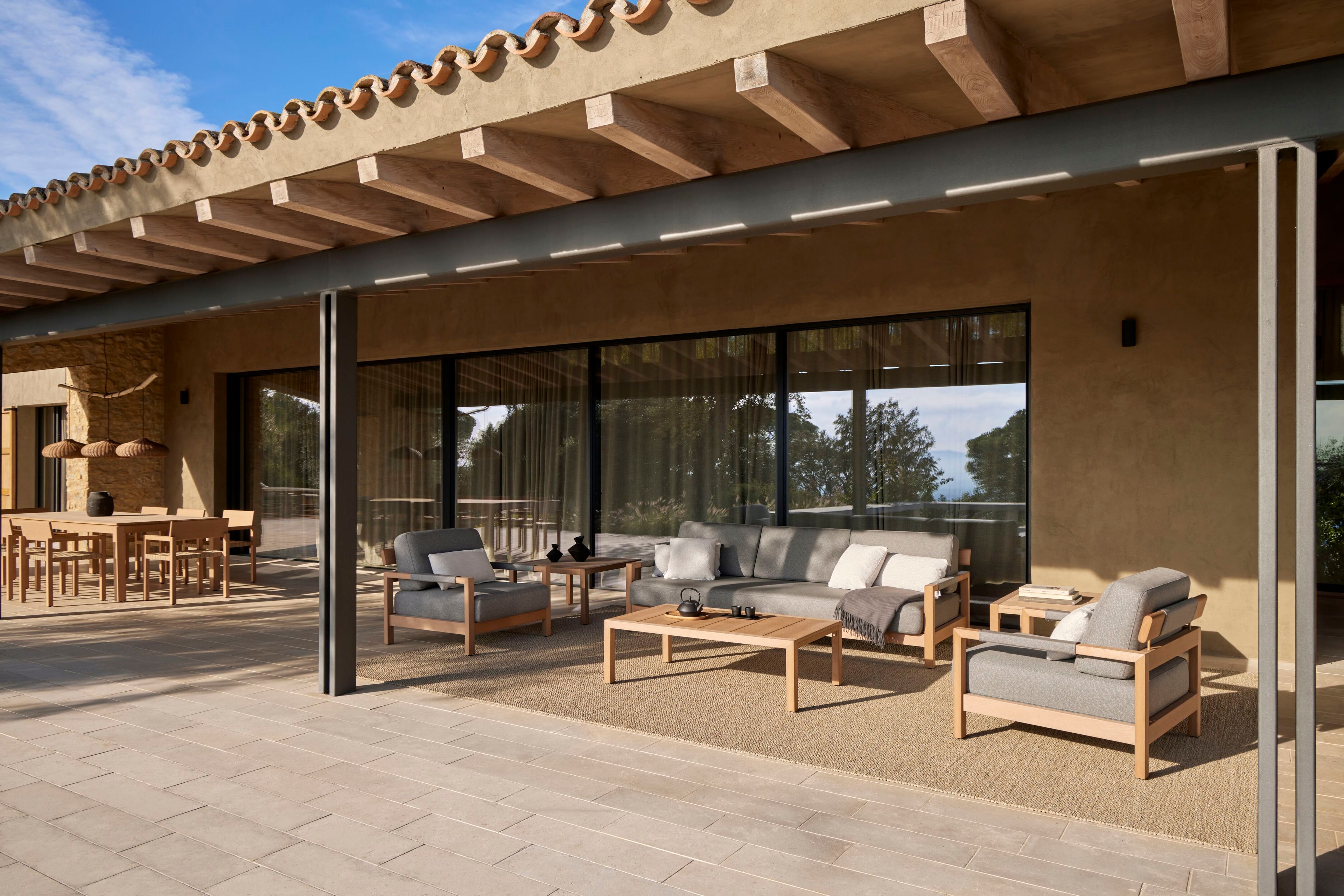 3-местный тканевый садовый диван POINT Kubik ARCH-00062267 - Вид №2