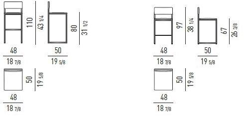 Minotti Высокий табурет с металлическим основанием и мягким сиденьем sun-id-1359580 - Вид №1