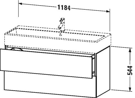 LC627901818 L-Cube Тумбочка подвесная Белый матовый, декор Duravit - Вид №1