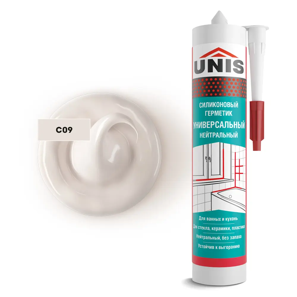 Герметик силиконовый Unis UN-80 жемчужно-серый 300 мл Santreyd STLM-2113455 - Вид №1