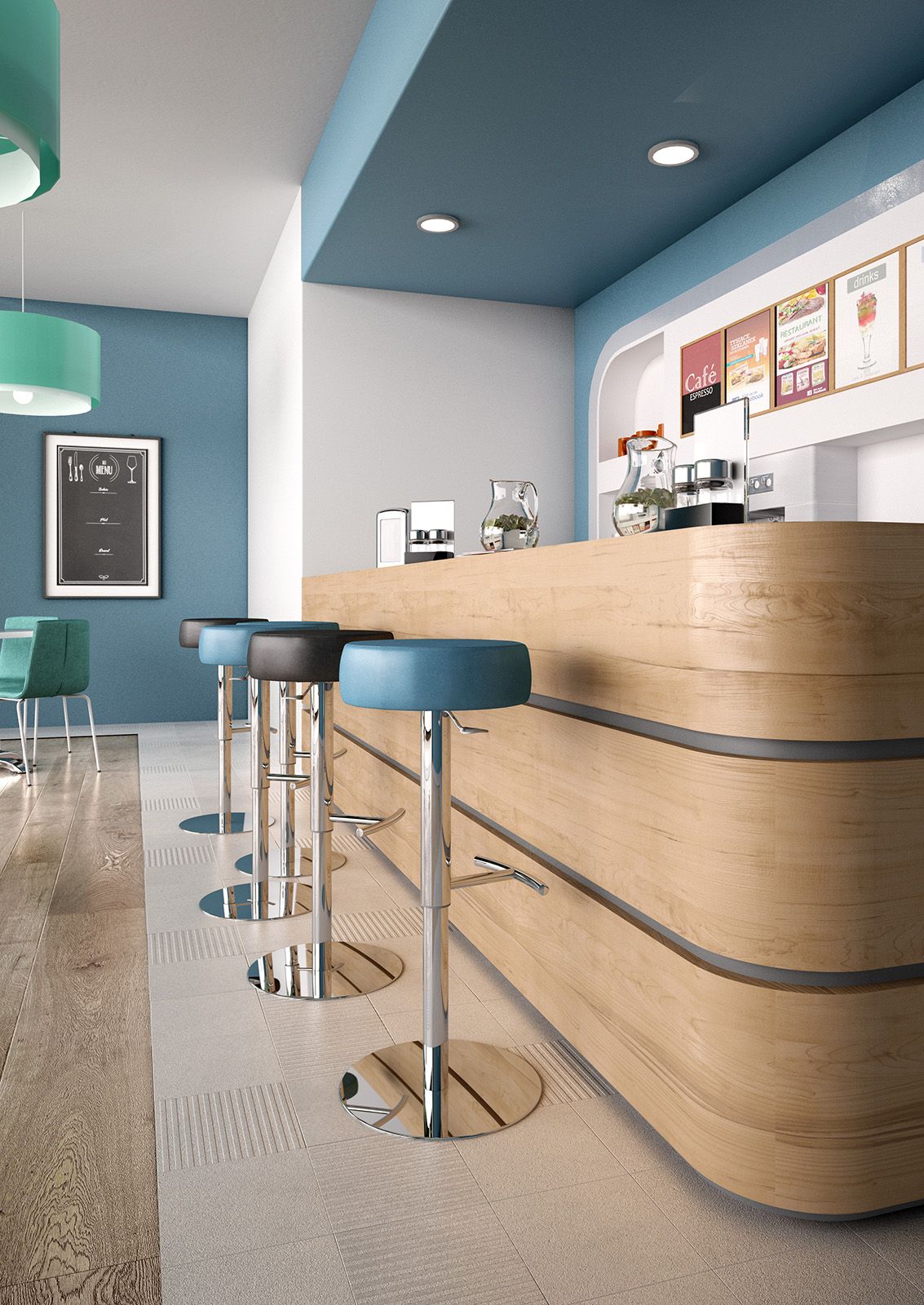 Поворотный высокий стул из кожи и хромированной стали Leyform точка ARCH-00024023 - Вид №4