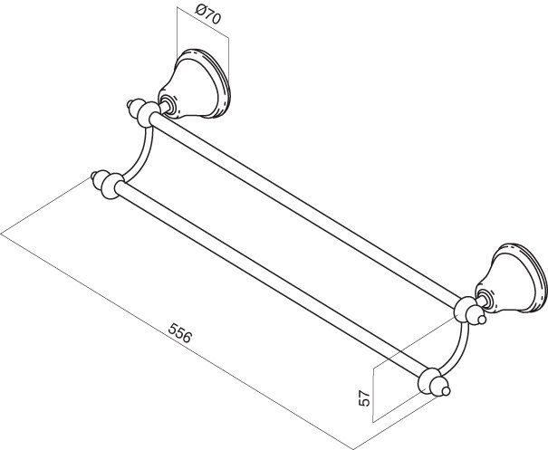 A25336401 5 O'Clock Двойная вешалка для полотенец 56 cм золото шт AM.PM  - Вид №1