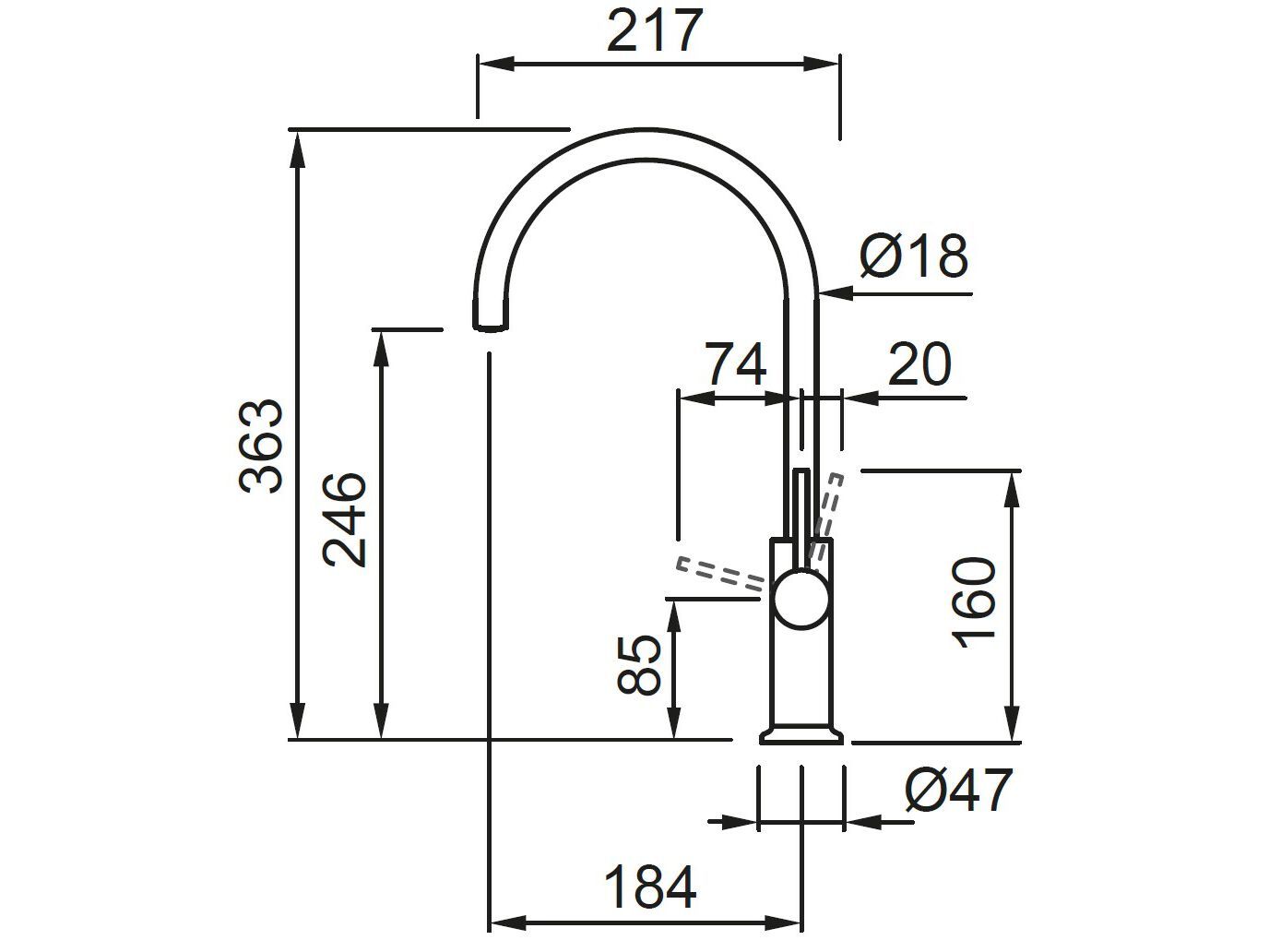 Однорычажный смеситель для кухни с поворотным изливом Elleci Elite Kitchen ARCH-00045774 - Вид №5