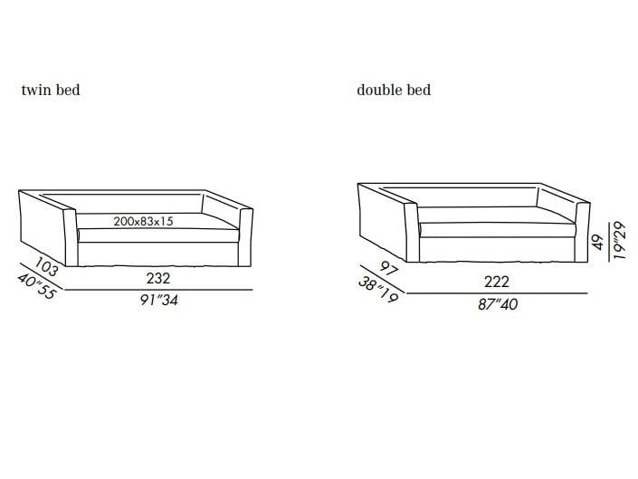 Раскладной диван-кровать из ткани Meridiani Law ARCH-00145239 - Вид №6