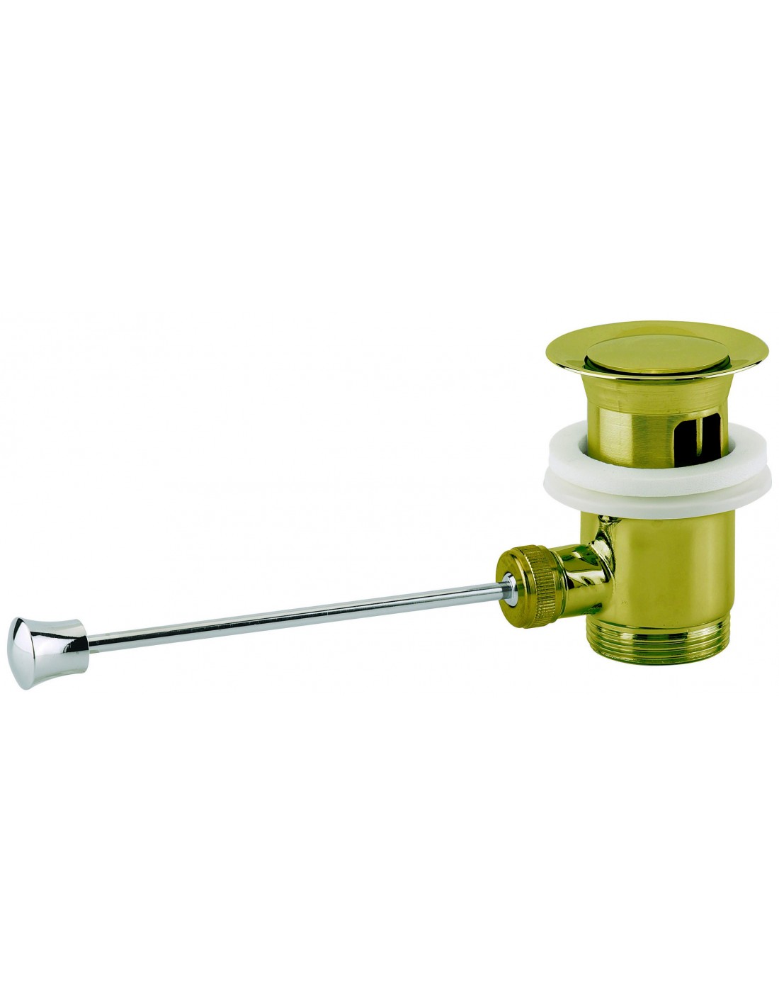 100300 010 00  Автоматический слив для навесных умывальников, без горизонтального язычка, затяжка 40/48 мм Valentin Латунь 