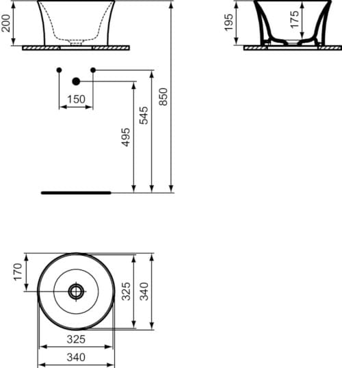 Керамический одиночный круглый умывальник Ideal Standard La Dolce Vita ARCH-00113696 - Вид №6