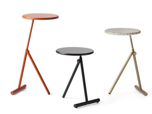 Регулируемый по высоте круглый журнальный столик с колесами