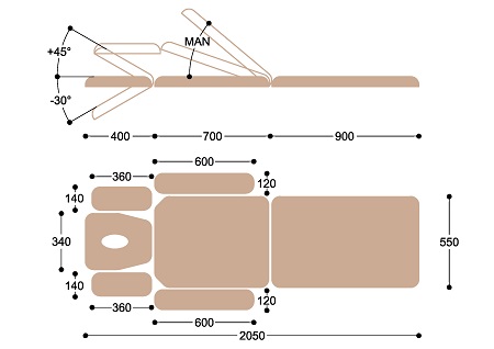 Массажный стол с электроприводом F1E3С Santreyd MED-176 - Вид №4