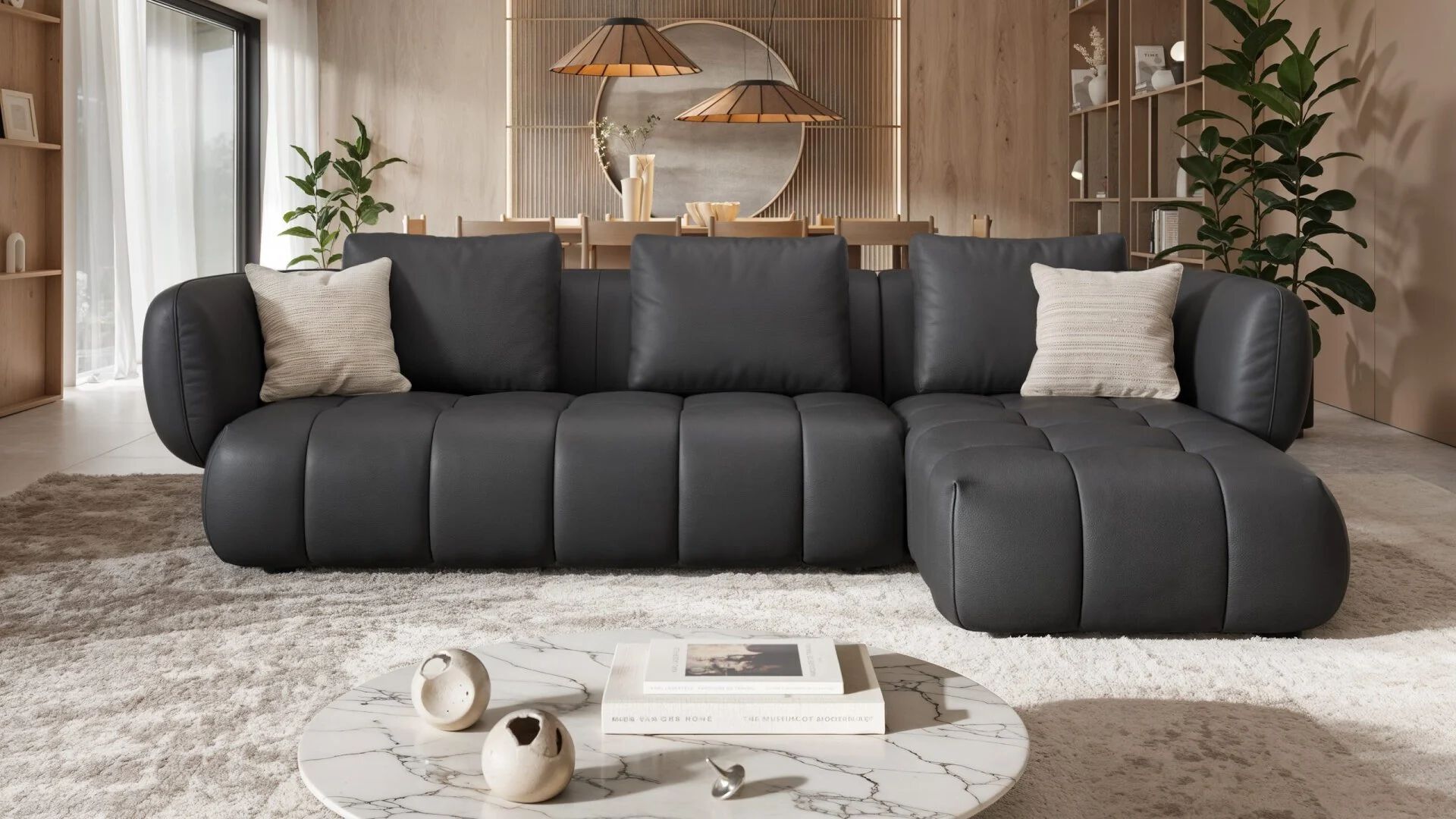 Кожаный диван с полуостровом на 4 места Sofanella море ARCH-00077692 - Вид №10