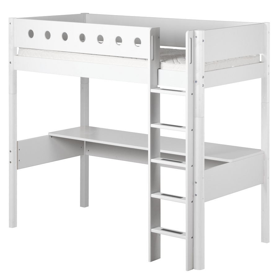 Кровать Flexa White высокая с прямой лестницей, 190 см, белая 801750140 - Вид №2
