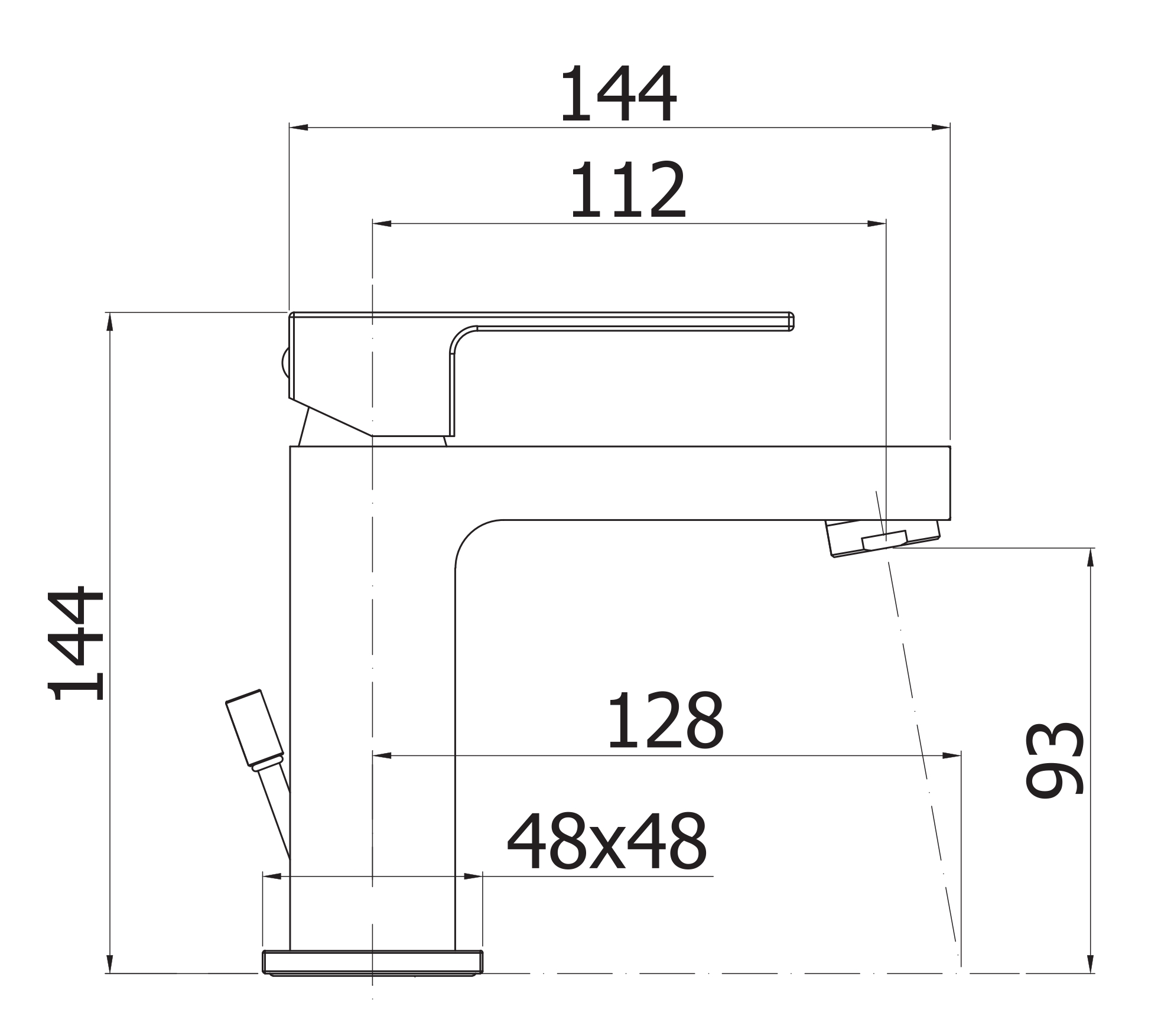Смеситель на раковину однорычажный без донного клапана CEZARES EFFECT-LSM1-01-W0 - Вид №1