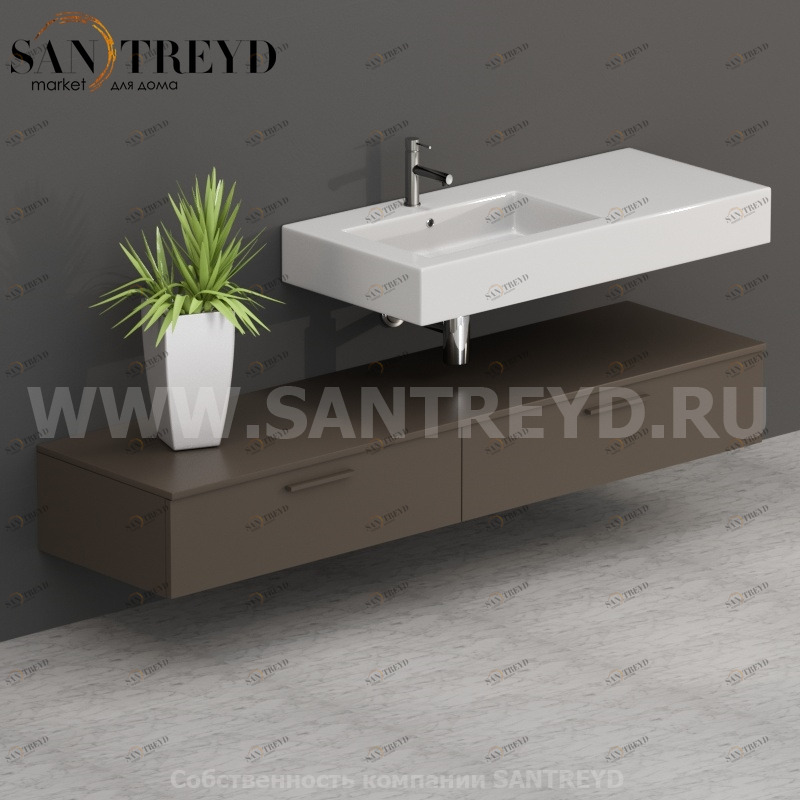 T19052CS2 Столешницы для использования в сочетании с тумбами и открытыми тумбами 190 см коричневая Globo ARREDO WOOD Италия Ceramica Globo