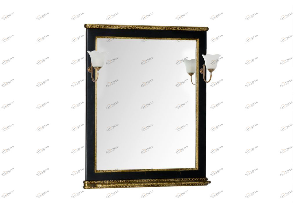 Зеркало Aquanet Валенса 80 черный краколет/золото 00180293