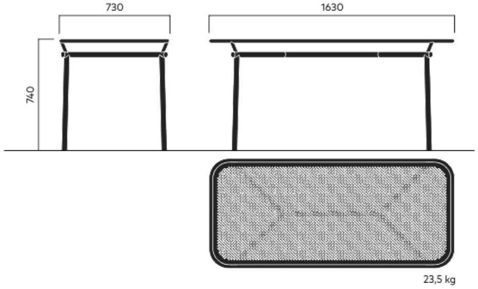 VESTRE Прямоугольный стол для общественных мест из оцинкованной стали Pop sun-id-1512266 - Вид №6