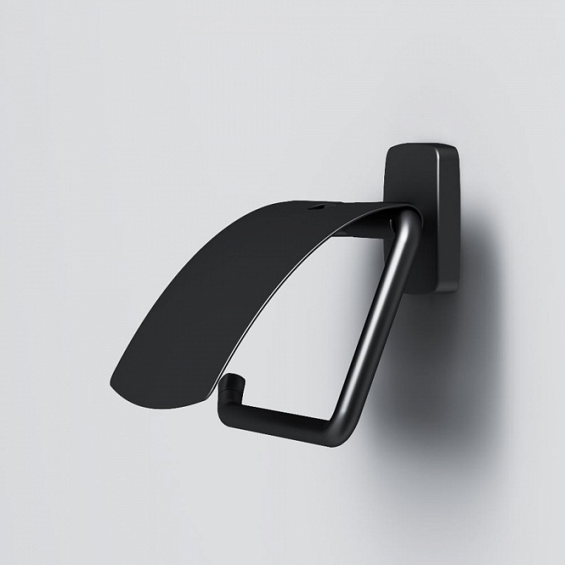 A90341422 Держатель для туалетной бумаги с крышкой черный AM.PM Gem - Вид №2