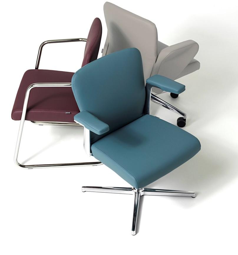 Diemme Кожаное консольное офисное кресло с подлокотниками Halfpipe sun-id-1422488 - Вид №4