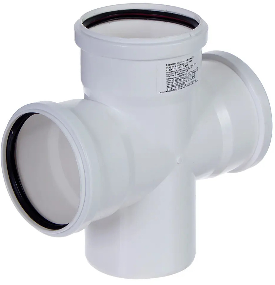 Крестовина канализационная EQUATION 110x110x110 мм для эффективного соединения труб 81952651