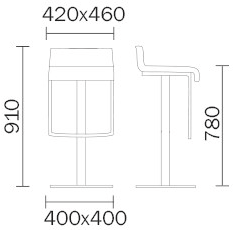 Pedrali Высокий стул с обивкой Kuadra sun-id-1466795 - Вид №2