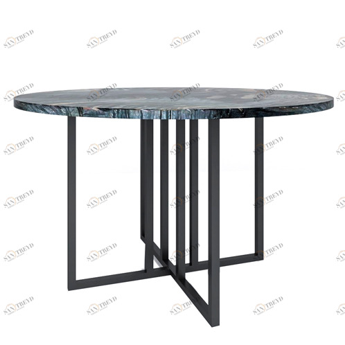 Обеденный стол круглый с мраморной столешницей 100 см "Хэнкок" АЛЕТАН  350937 Черный 