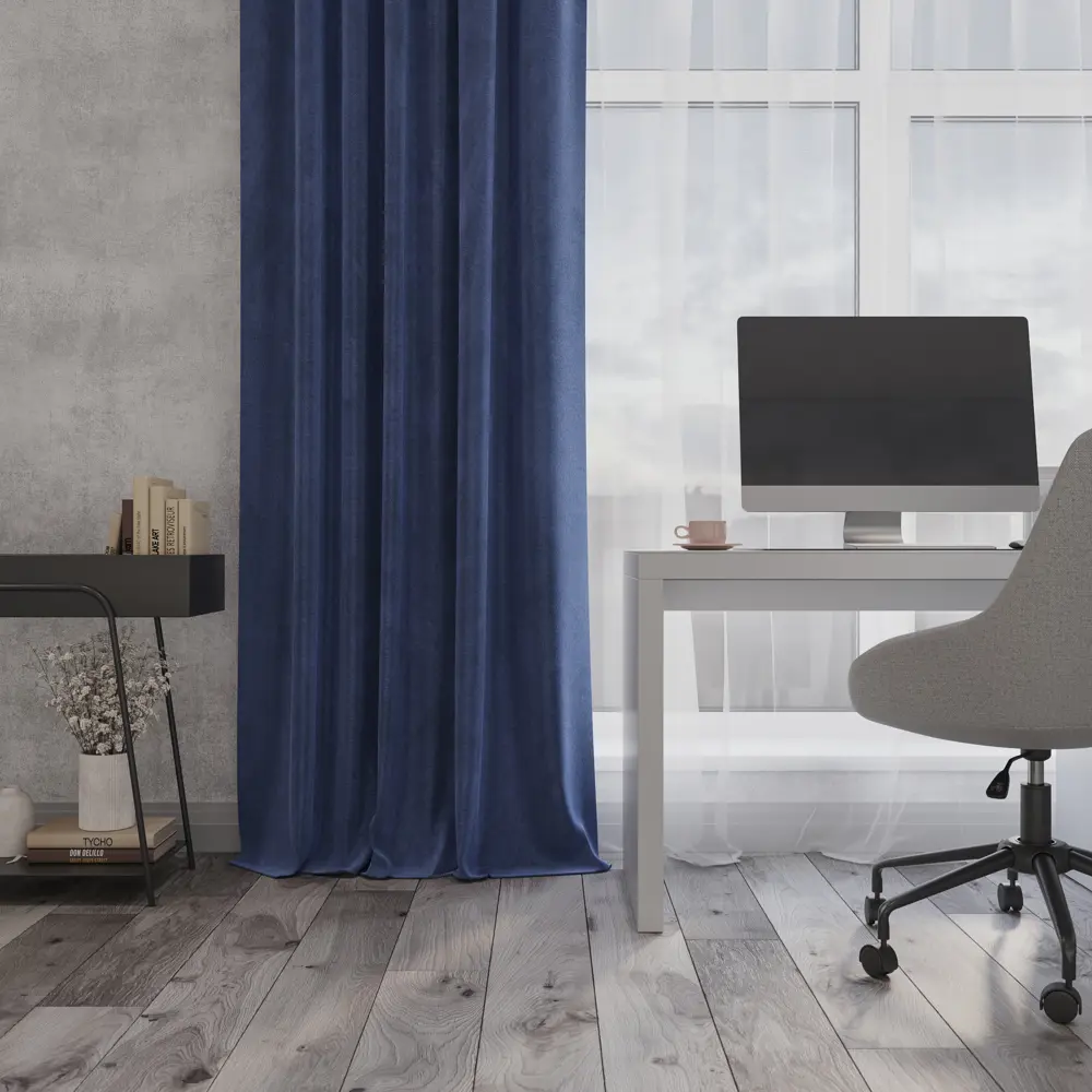 Штора на ленте California 200x280 см цвет синий MIAMOZA STLM-2004041