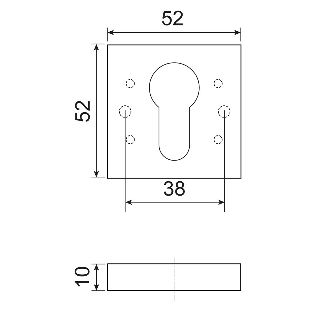Накладка на замочную скважину Armex DP-C-110 52x52 мм цвет никель STLM-2083071 - Вид №4