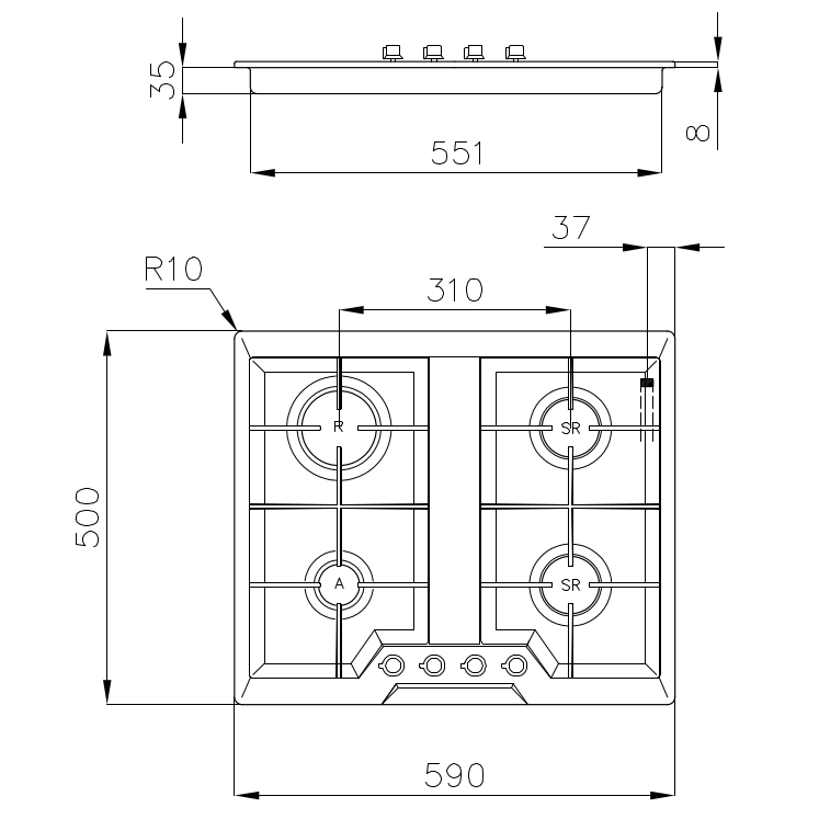 Foster Варочная панель Elettra 7068 042 7068042 - Вид №1