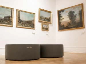 Real Piel Пуф из круглой ткани с обивкой