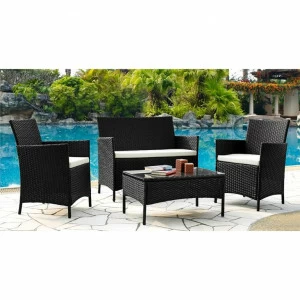 Мебель для дачи, кресла и столик на 4 персоны Boni ЭКО ДИЗАЙН PATIO 129664 Белый;коричневый
