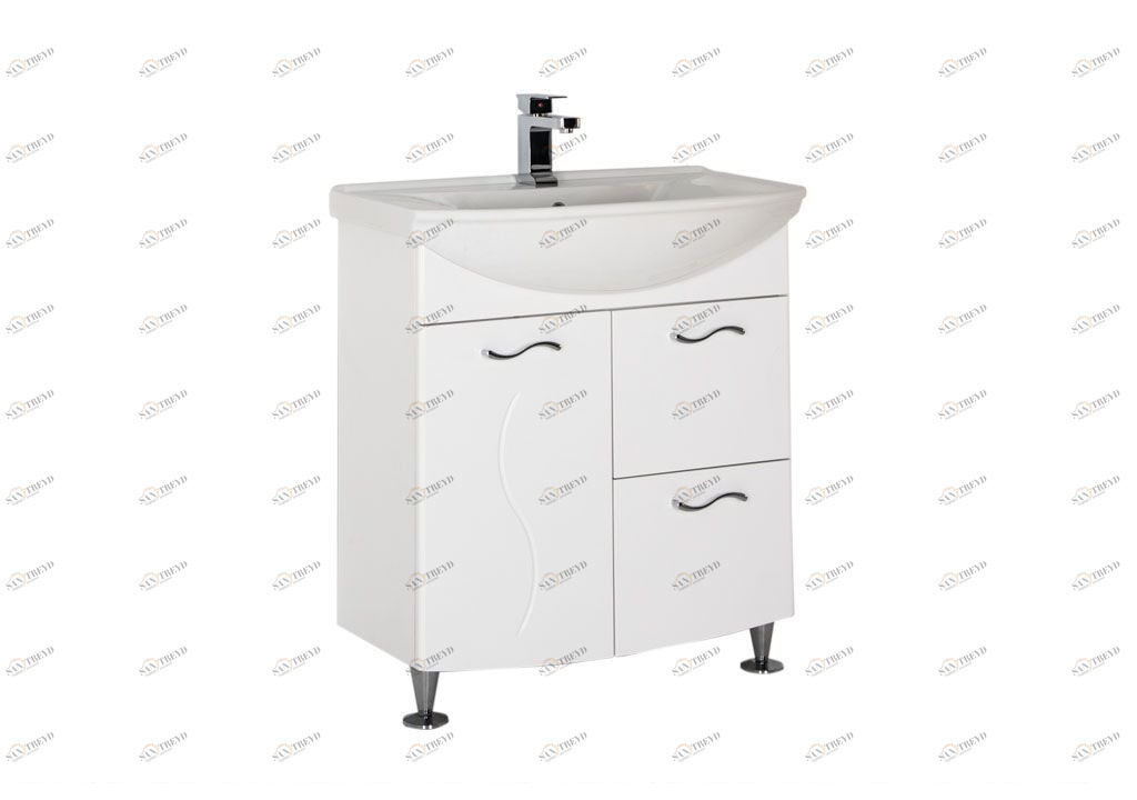 Тумба с раковиной Aquanet Моника 75 белый 0018677000185345