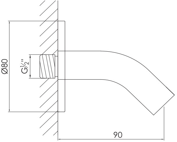 JEE-O Настенный излив из нержавеющей стали Slimline 800-3930/3/4 - Вид №3